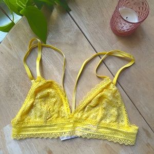 NWT yellow strappy bralette